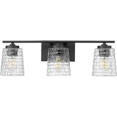 Saben 3 Light 23 inch Matte Black Vanity Light Wall Light